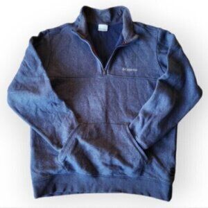 Columbia Cotton 1/2 Zip Sweatshirt Blue Sz Large
